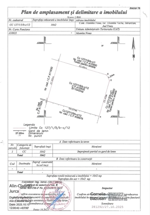  Teren Intravilan 2 fronturi 37x28 ( 1.042 m ),Mosnita Noua - imagine 2