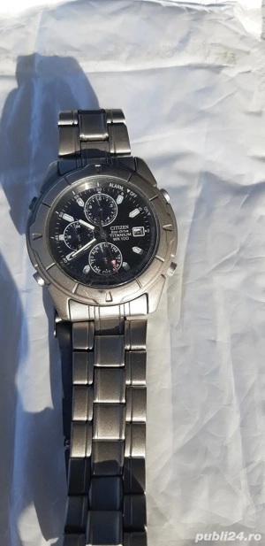 Citizen Eco-Drive Titanium WR100 safir si ceas Tokio Japan defecte - imagine 2