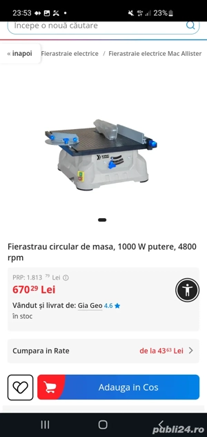 Vând fierăstrău circular de masă 