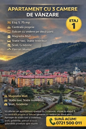 De vanzare 3 camere Racadau - Parcul Trandafirilor 