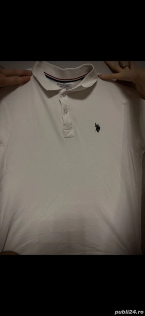 Tricou polo alb   curat, versatil, ideal zilnic - imagine 3