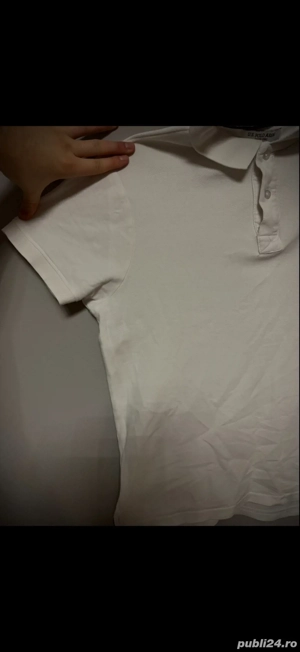 Tricou polo alb   curat, versatil, ideal zilnic - imagine 2
