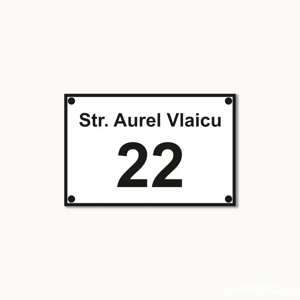 Număr casă personalizat   Plăcuță cu numărul și numele străzii