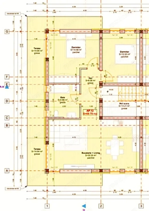 Apartament cu 3 camere, 70 mp utili + Terasa 30 mp, Giroc - imagine 2