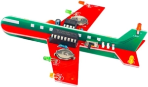  Kit electronic DIY  Avion cu LED-uri intermitente montaj educational (NE555 + CD4017) - imagine 3