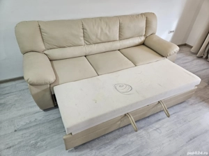 Canapea extensibilă crem - imagine 2