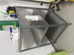 Masă inox instrumentar medical cu 2 roti