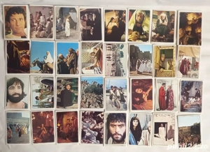 lot 70 de cartonașe   stickere PANINI, imagini din filmul JESUS of NAZARETH din 1977