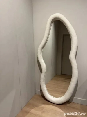 Oglinda decorativa Oglinda mare handmade LED stil wabisabi   unicat