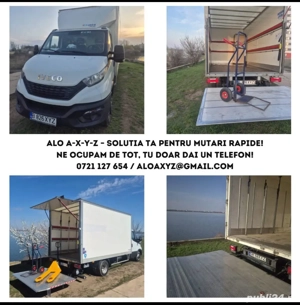 Servicii Specializate: Mutări, Debarasări: Moloz, Canapea Saltea, Reciclare mobila veche, ALO AXYZ