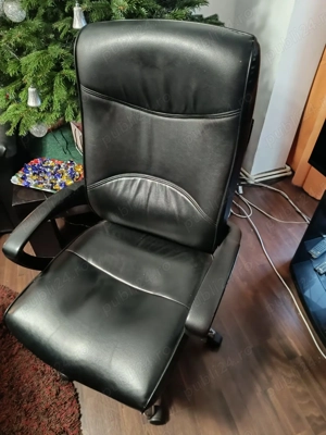 Vand birou cu mini-biblioteca + scaun birou piele, stare foarte buna. - imagine 3