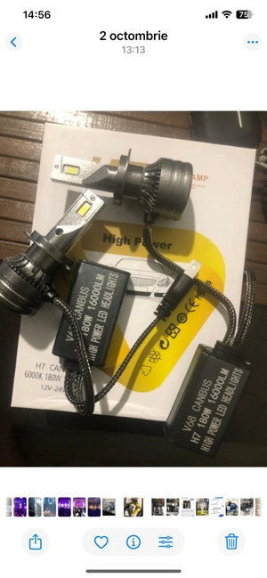 set becuri auto h7 h1 h4 h11 16000 lumeni/180 w pe bec/canbus/fara erori
