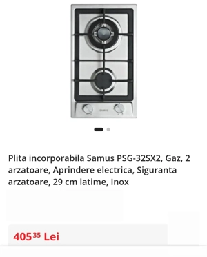 Oferta! Plita gaz incorporabila 2 arzatoare Samus