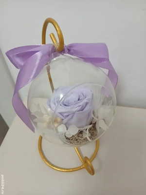 Oferta! Trandafir criogenat in bol hand made lila