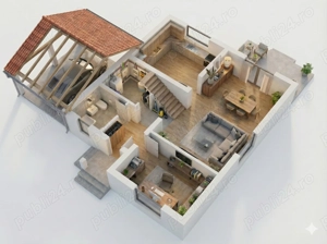 Proprietar . Casa individuala P+1Etaj. 3 Dormitoare. 1 Birou. 3 Bai. Bucatarie Inchisa. CarPort - imagine 2