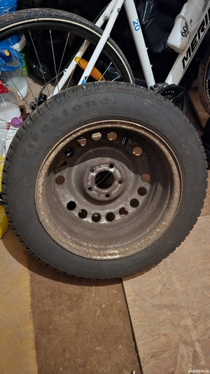 Vând 4 cauciucuri de iarnă cu genți de tablă pentru Opel 185-60-15     - imagine 4