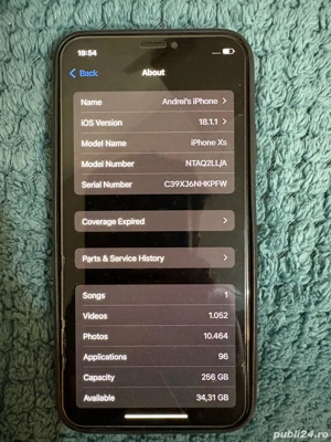 iPhone XS 256 GB   funcțional, liber de rețea