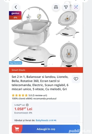 Leagăn electric Lionelo - imagine 2