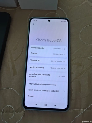 Redmi note 13 , 8gb ram , 512gb rom, ice blue liber de rețea, fara probleme  - imagine 4