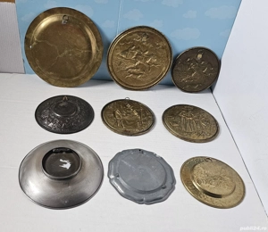Lot farfurii decorative din alamă-cupru-cositor - imagine 2