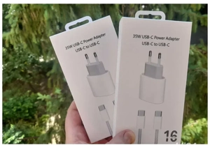 set incarcator fast 35w Apple iPhone 15 16 17 Pro Max , adaptor priza +cablu incarcare type c type c