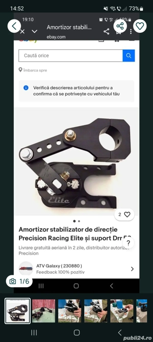 De vânzare stabilizator de direcție Precision racing  - imagine 3