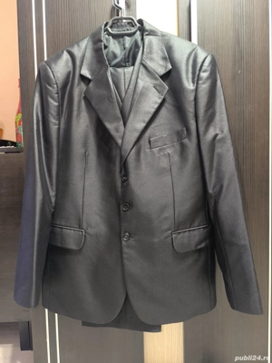 Costum bărbătesc negru   3 piese (sacou, vestă, pantaloni)   elegant