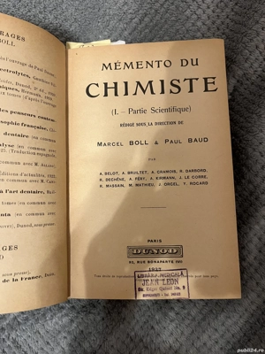 Memento du chimiste, Tome , Dunod, Paris, 1927, chimie