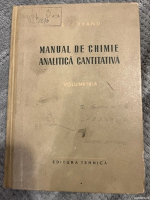 Manual de chimie analitica cantitativa, volumetrie, Candin Liteanu, 1956