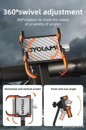 Suport aluminiu telefon oglinda motocicletă motor scuter atv Cyclami ghidon cursiera mtb smartphone - imagine 2