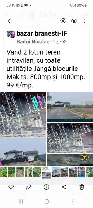 Teren intravilan  Branesti Ilfov 