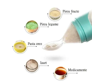 Lingurita de silicon cu rezervor 120 ml copii - imagine 2