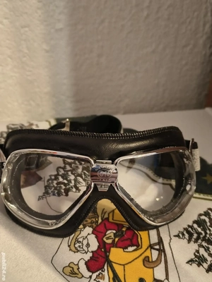 Ochelari Moto Vintage Aviator "CND"   Stil Retro Clasic, Piele Neagră & Crom, Stare Impecabilă!