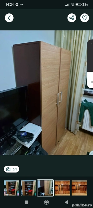 Vând dulap dublu 5 polițe , lemn, Voluntari lângâ București