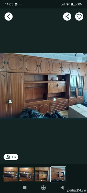 Vând mobilă lemn cu dulap dublu , cu polițe și bară de umerașe , Voluntari lângă București
