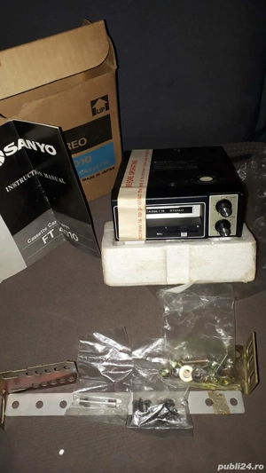 Casetofon Sanyo vintage de masina - imagine 4
