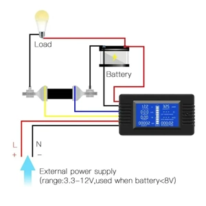 Contor Solar DC 0 200V 100A 300A   Voltmetru Ampermetru Panou Fotovoltaic cu Ecran LCD - imagine 5