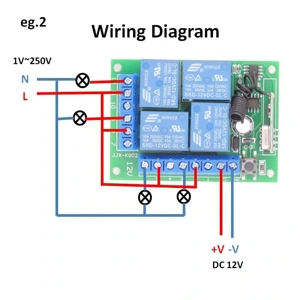 Releu cu telecomandă 4 canale 12V   modul cu 4 relee și 2 telecomenzi incluse - imagine 4