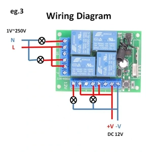 Releu cu telecomandă 4 canale 12V   modul cu 4 relee și 2 telecomenzi incluse - imagine 5