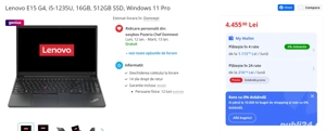 Lenovo E15 G4 i5-1235U 16GB 512GB SSD Windows 11 Pro
