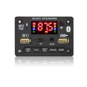 Modul audio Bluetooth 5.0 cu radio FM, MP3 și amplificator stereo 2x40W 5V 12V
