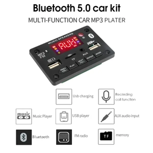 Modul audio Bluetooth 5.0 cu radio FM, MP3 și amplificator stereo 2x40W 5V 12V - imagine 4