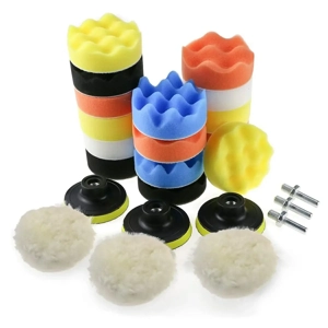 Set Polish Auto cu Talere 75mm și Bureți 80mm   Adaptoare Bormașină Incluse