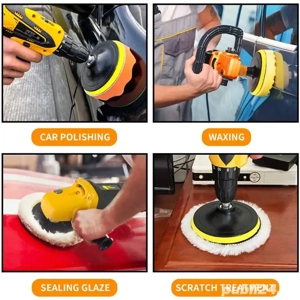Set Polish Auto cu Talere 75mm și Bureți 80mm   Adaptoare Bormașină Incluse - imagine 5