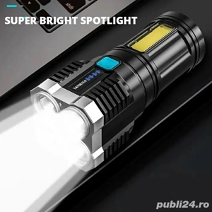 Lanterna LED Reincarcabila Puternica   Ideala pentru Vanatoare, Pescuit, Camping - imagine 3