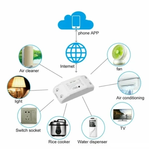 Releu Wireless 1 Canal WiFi 220V 10A   Automatizare Smart Home Tuya Smart Life - imagine 4