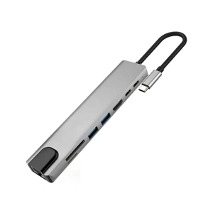 Hub USB-C 8 în 1 cu HDMI 4K, RJ45, USB 3.0 și Power Delivery pentru MacBook, Dell, Lenovo - imagine 5