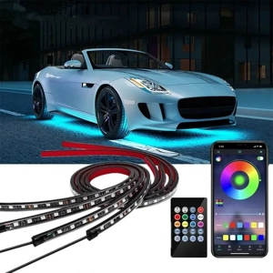 Kit Lumini LED RGB Auto Exterior   Benzi Luminoase Sub Mașină - imagine 3