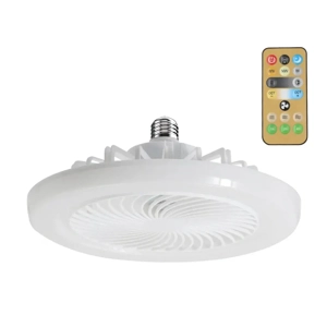 Ventilator Tavan Alb cu Telecomanda si Lumina LED Dimabila   Interior & Terasa