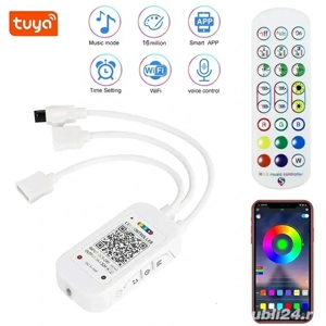 Controller Banda LED RGB Smart WiFi Tuya cu Telecomanda, Dimmer si Control Muzical - imagine 3